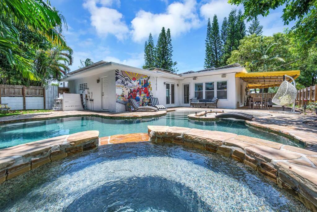 Modern Tropical Pool House North Miami Hot Tub Villa Eksteriør billede